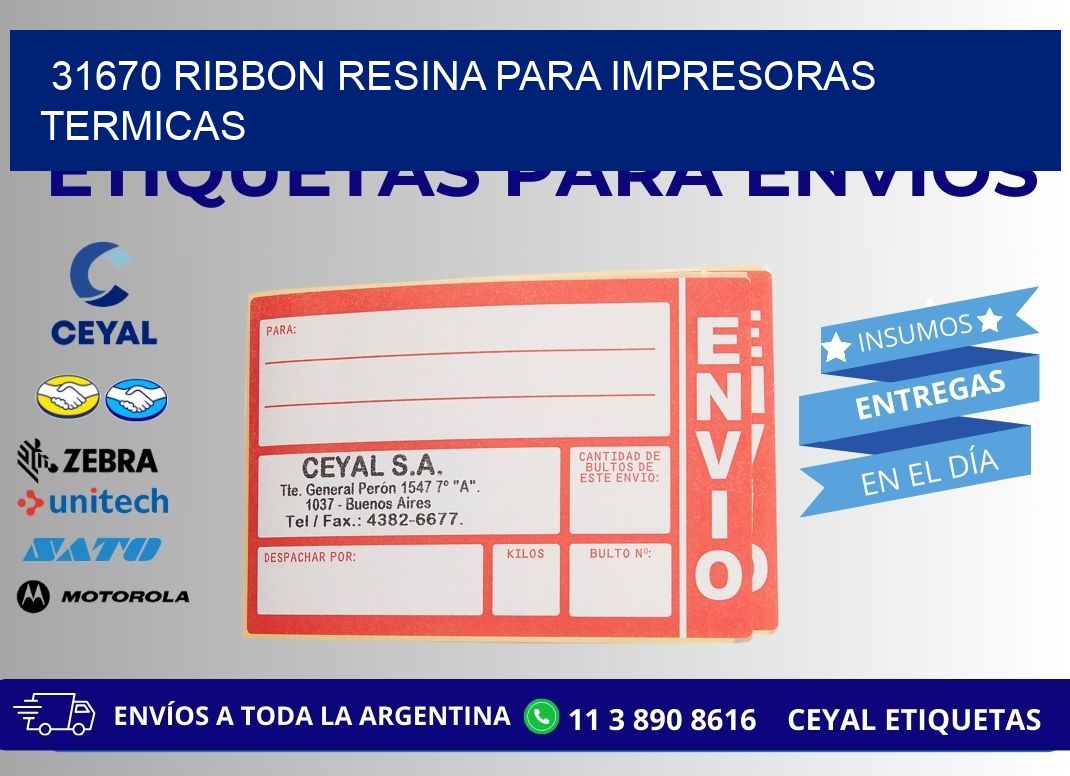 31670 ribbon resina para impresoras termicas