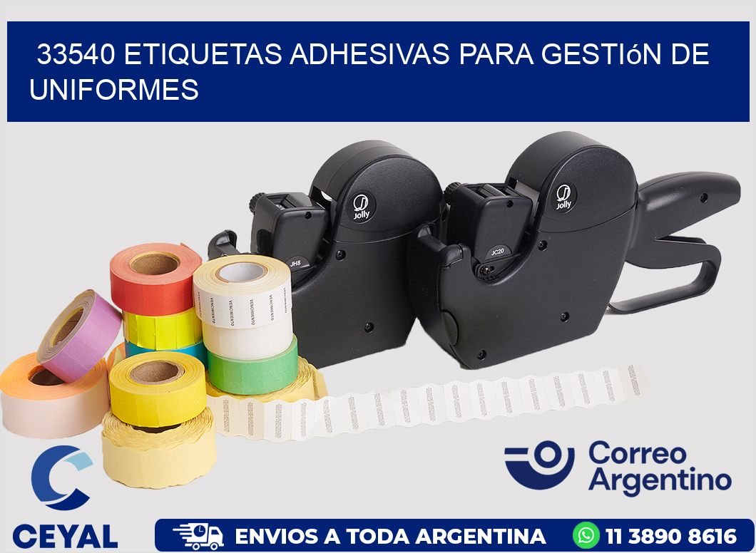 33540 Etiquetas adhesivas para gestión de uniformes