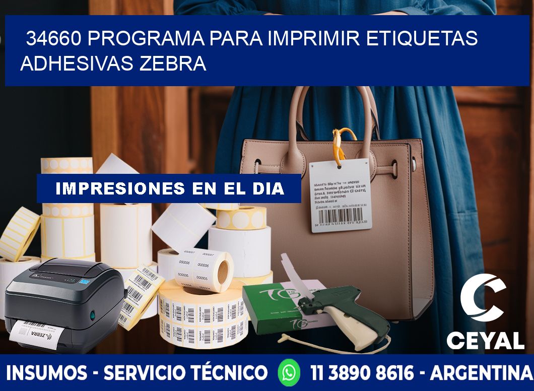 34660 Programa para imprimir etiquetas adhesivas zebra