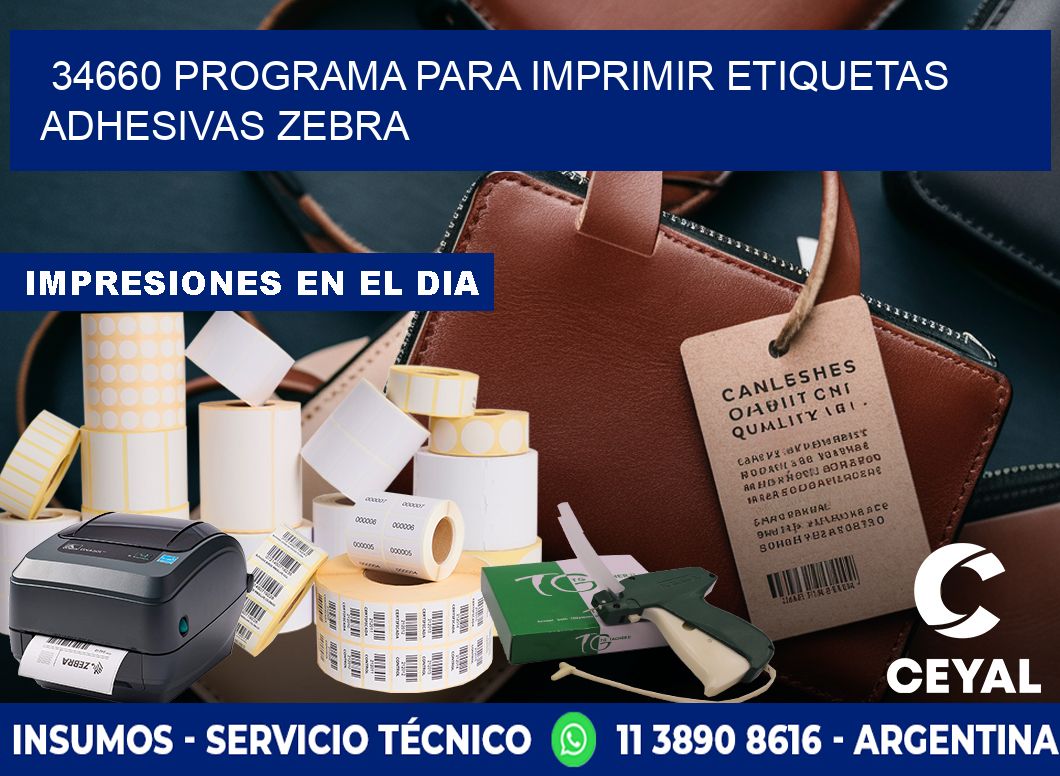 34660 Programa para imprimir etiquetas adhesivas zebra