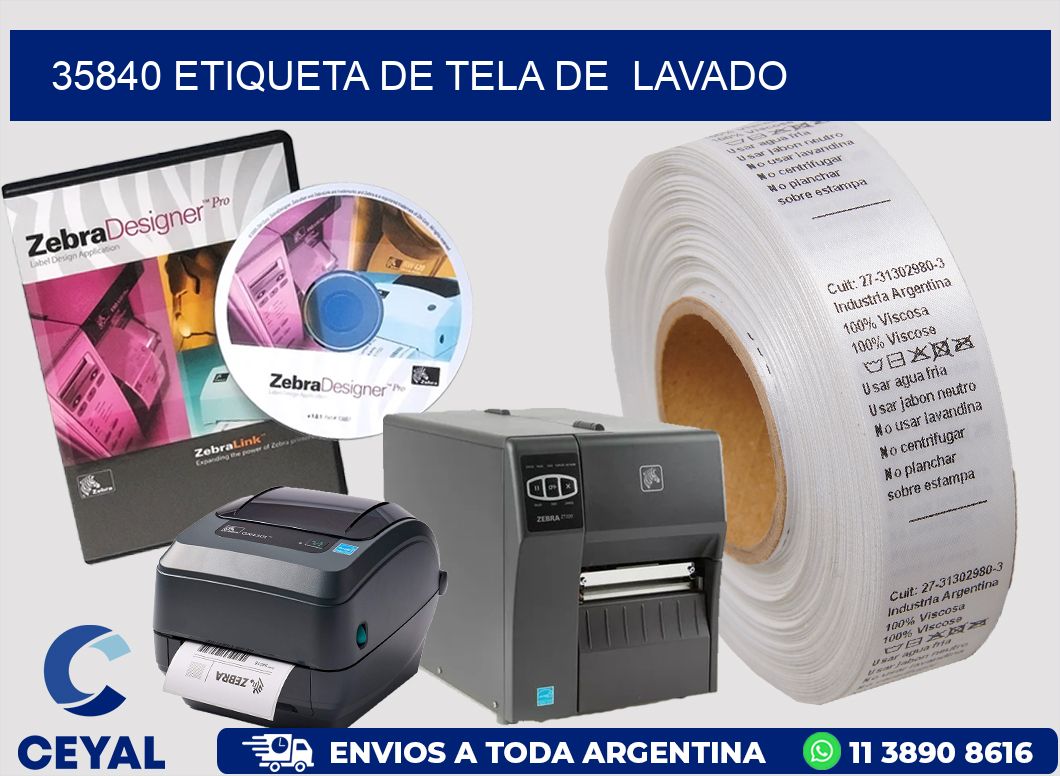 35840 etiqueta de tela de  lavado
