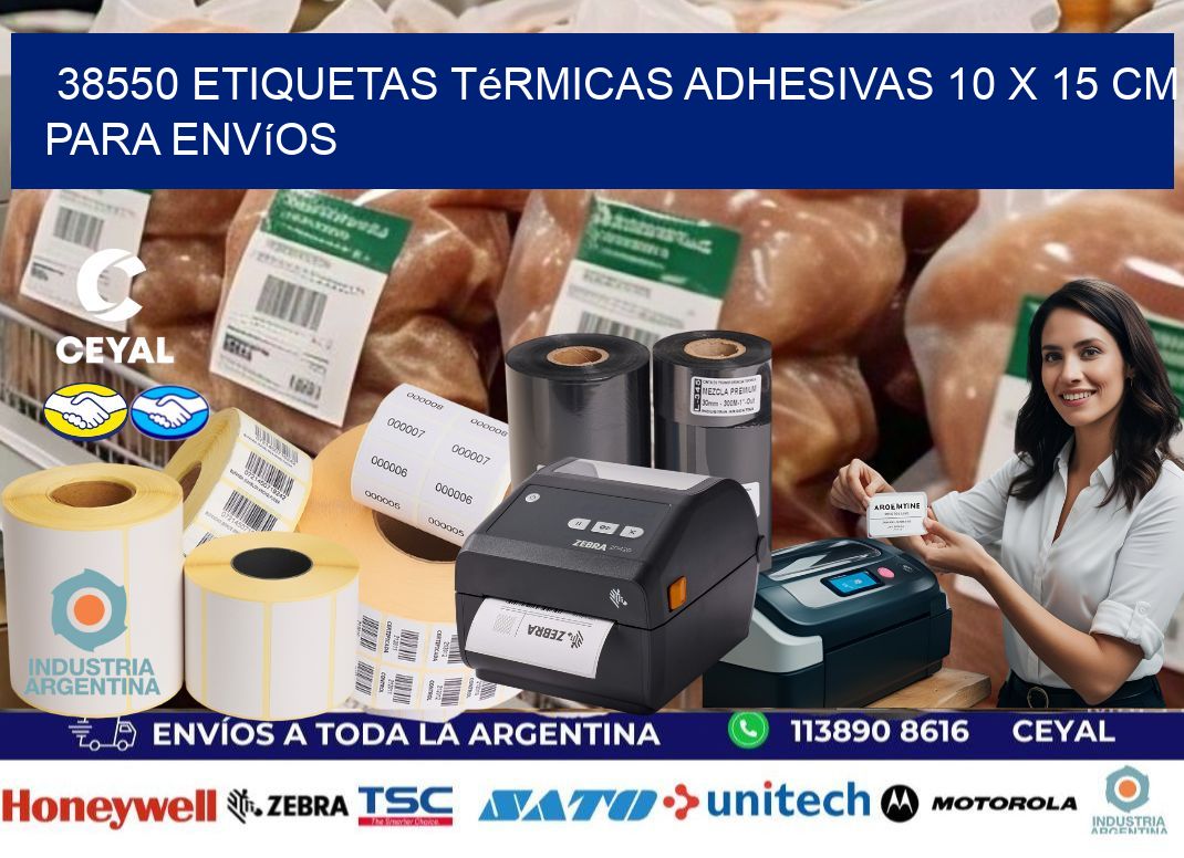 38550 Etiquetas Térmicas Adhesivas 10 x 15 cm para Envíos