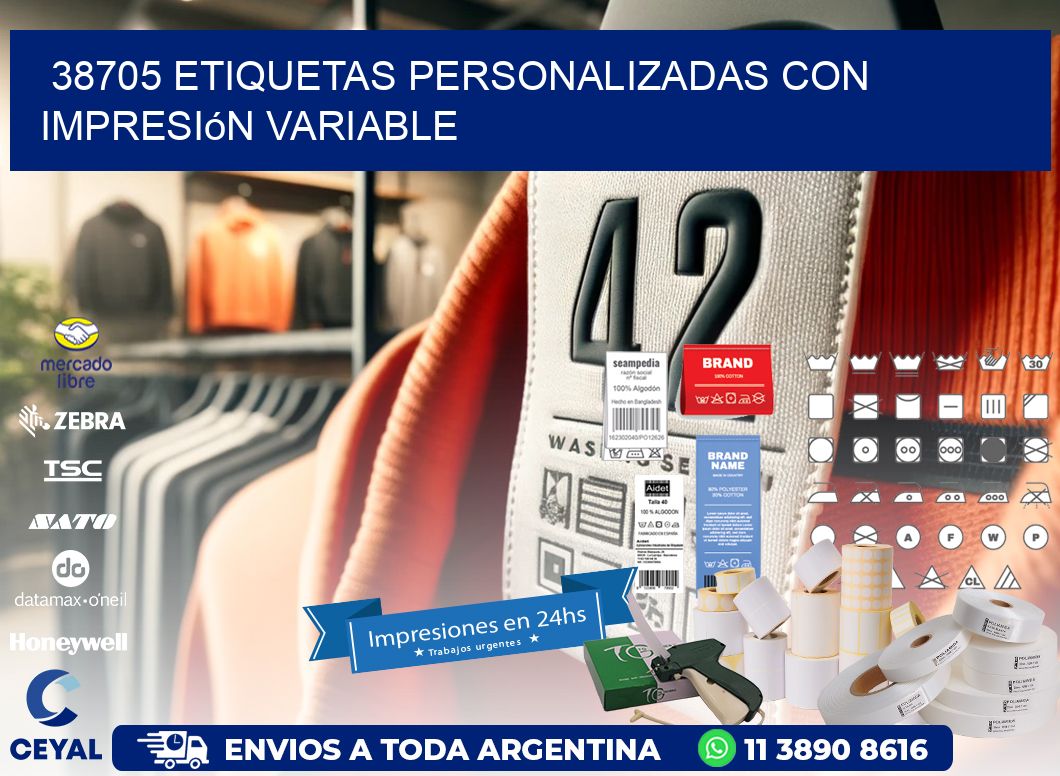 38705 etiquetas personalizadas con impresión variable