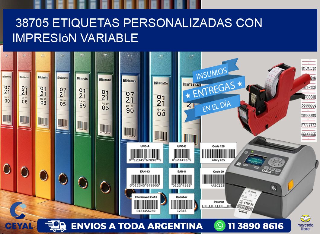 38705 etiquetas personalizadas con impresión variable