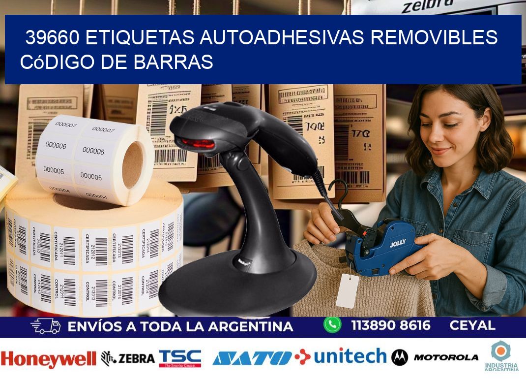 39660 etiquetas autoadhesivas removibles código de barras