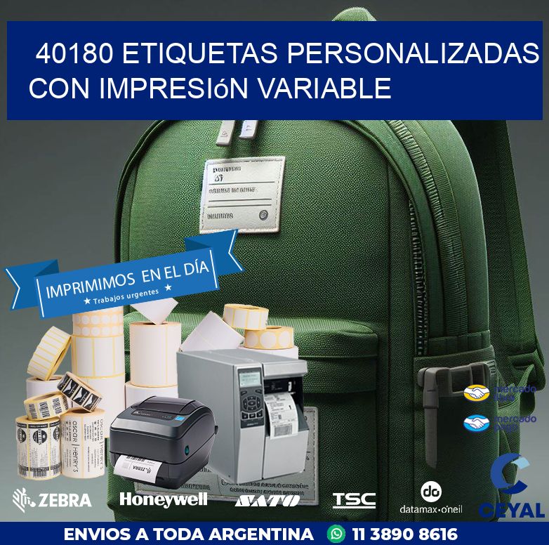 40180 etiquetas personalizadas con impresión variable