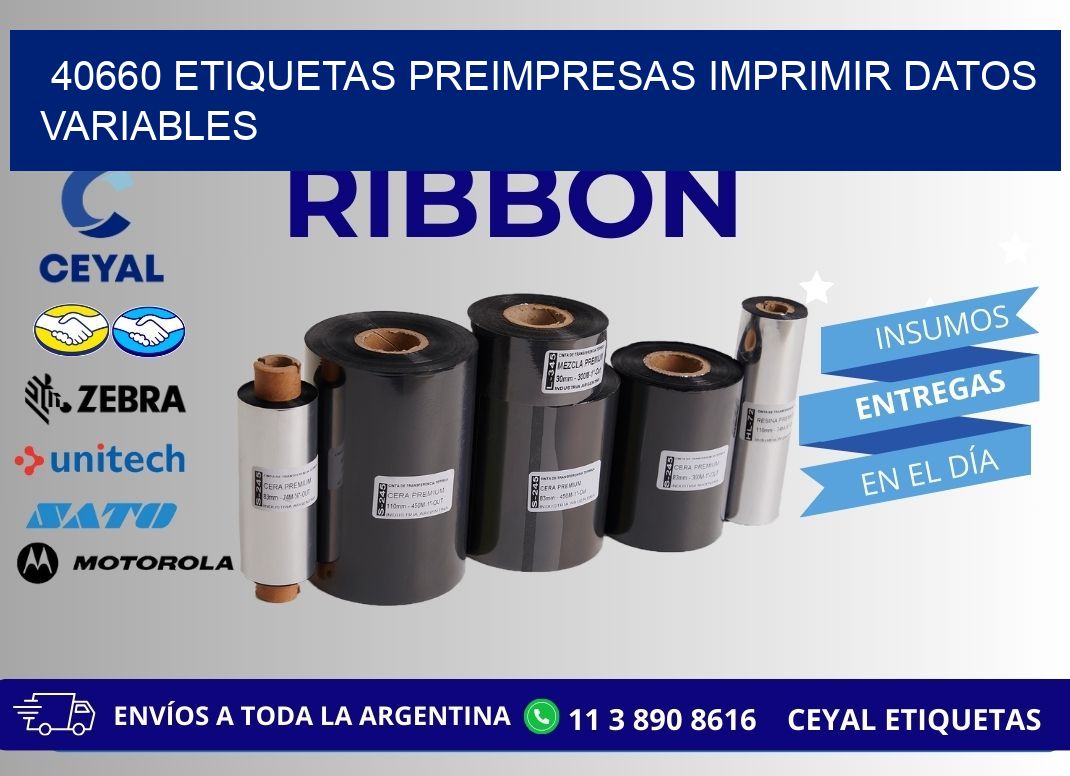 40660 Etiquetas preimpresas imprimir datos variables