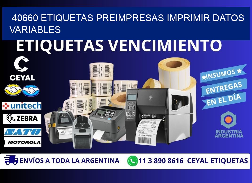 40660 Etiquetas preimpresas imprimir datos variables
