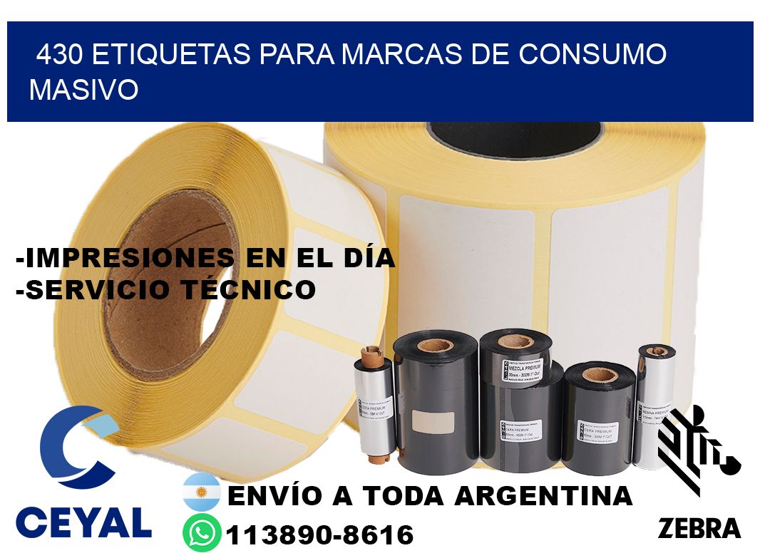 430 Etiquetas para marcas de consumo masivo