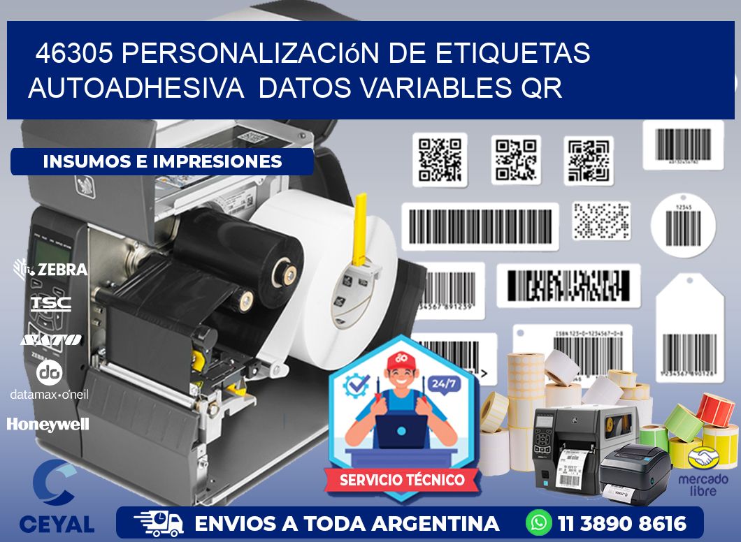46305 Personalización de etiquetas autoadhesiva  datos variables QR