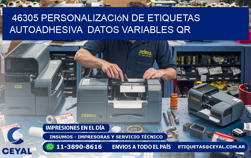 46305 Personalización de etiquetas autoadhesiva  datos variables QR