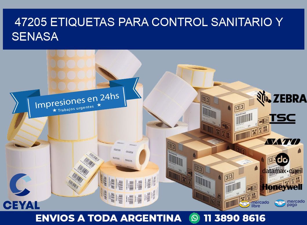 47205 etiquetas para control sanitario y SENASA