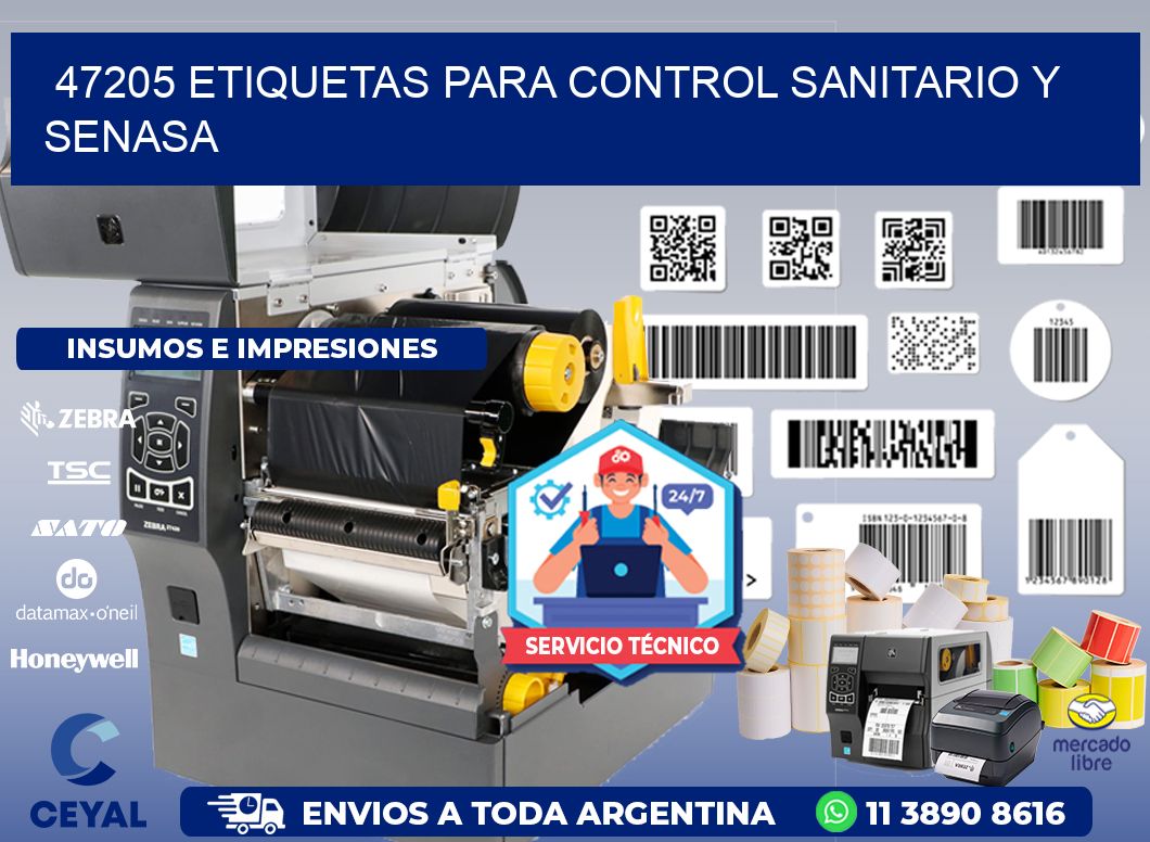 47205 etiquetas para control sanitario y SENASA