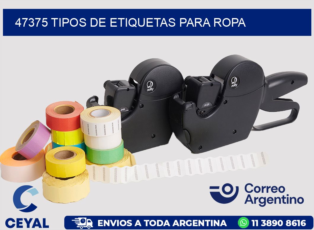 47375 tipos de etiquetas para ropa