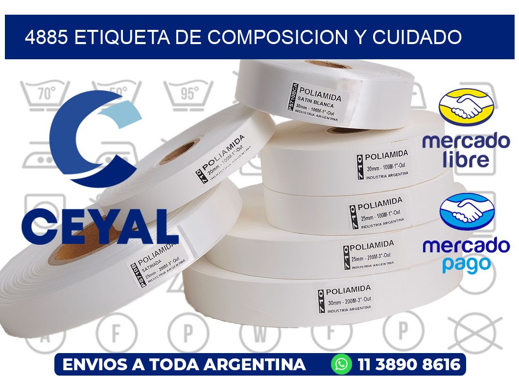 4885 etiqueta de composicion y cuidado