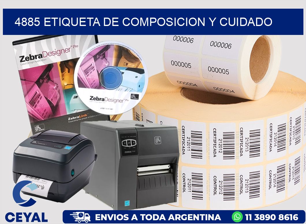 4885 etiqueta de composicion y cuidado