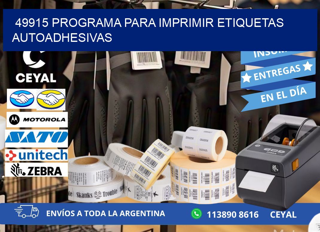 49915 Programa para imprimir etiquetas autoadhesivas