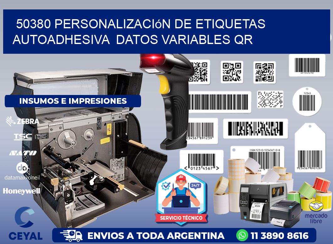 50380 Personalización de etiquetas autoadhesiva  datos variables QR