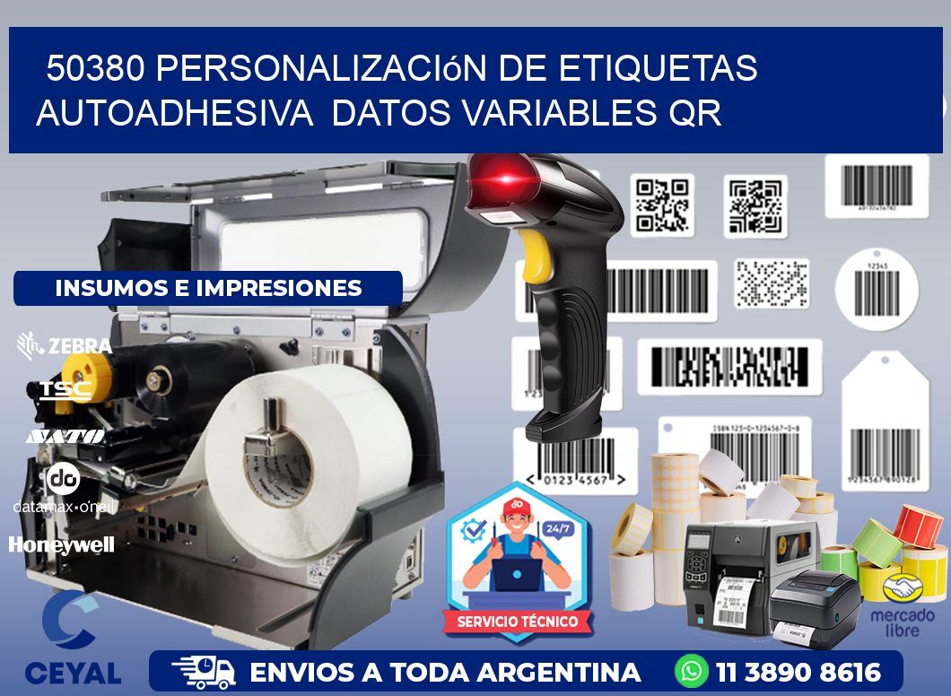 50380 Personalización de etiquetas autoadhesiva  datos variables QR