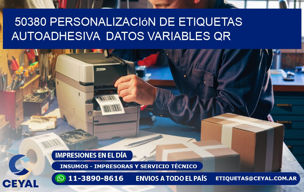 50380 Personalización de etiquetas autoadhesiva  datos variables QR