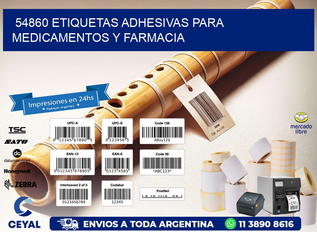 54860 Etiquetas adhesivas para medicamentos y farmacia