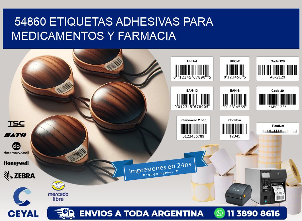 54860 Etiquetas adhesivas para medicamentos y farmacia