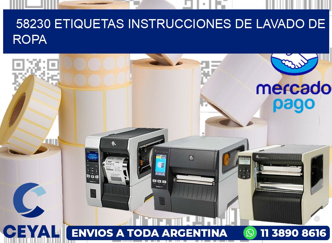 58230 etiquetas instrucciones de lavado de ropa