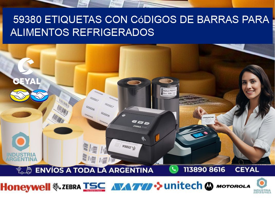 59380 Etiquetas con códigos de barras para alimentos refrigerados