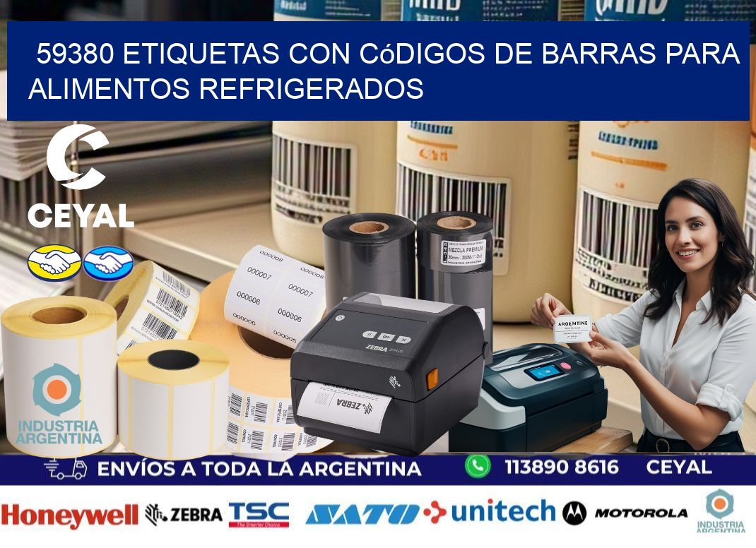 59380 Etiquetas con códigos de barras para alimentos refrigerados