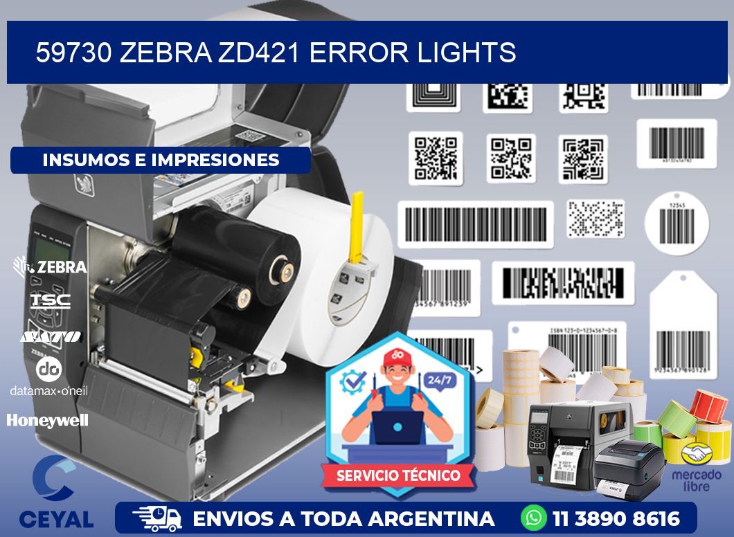 59730 Zebra ZD421 error lights