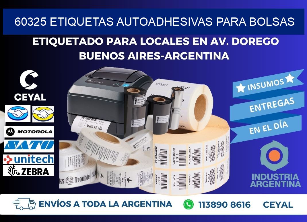 60325 etiquetas autoadhesivas para bolsas
