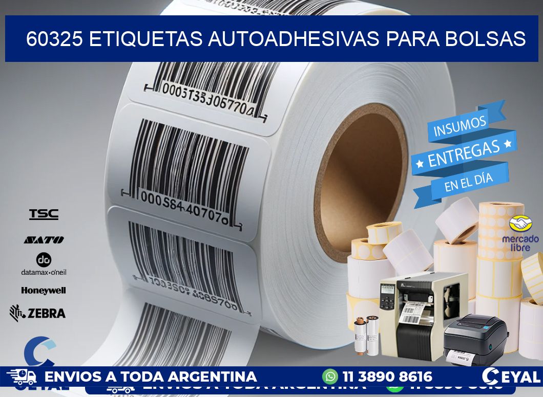 60325 etiquetas autoadhesivas para bolsas