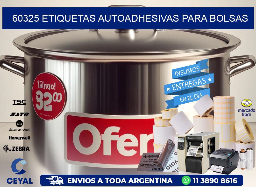60325 etiquetas autoadhesivas para bolsas