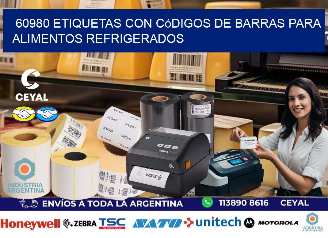 60980 Etiquetas con códigos de barras para alimentos refrigerados