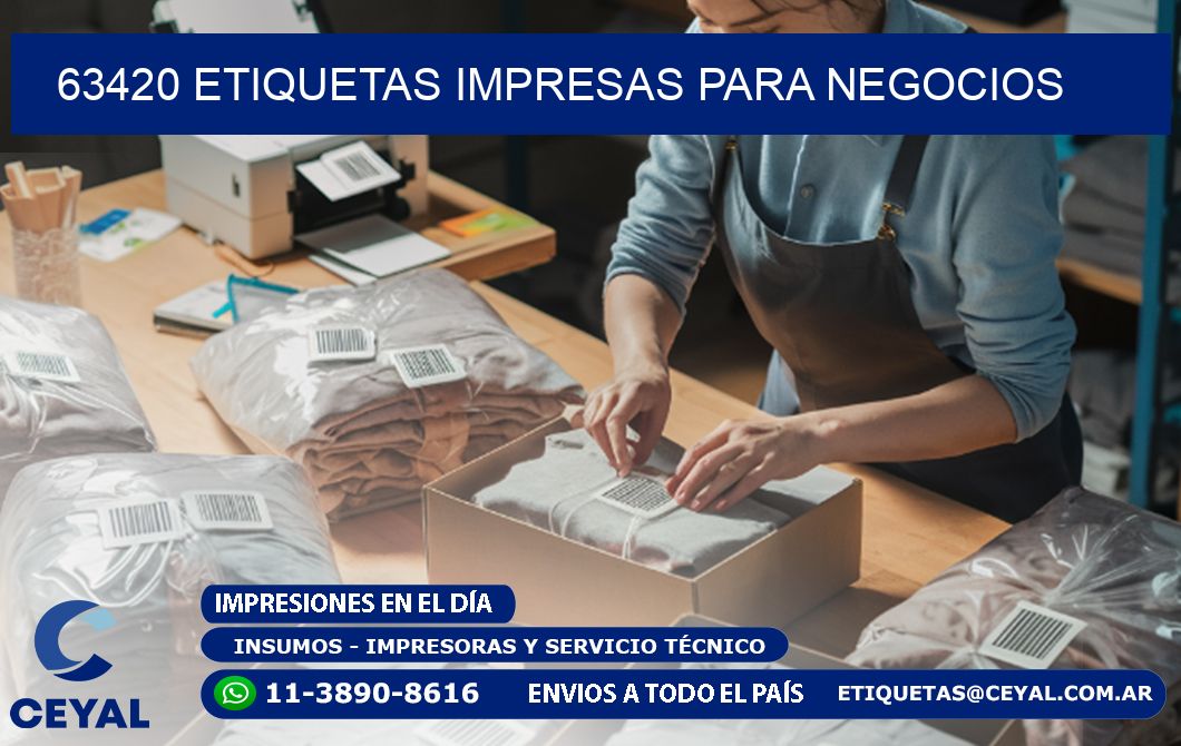 63420 etiquetas impresas para negocios