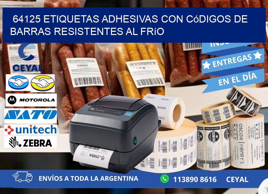 64125 Etiquetas adhesivas con códigos de barras resistentes al frío