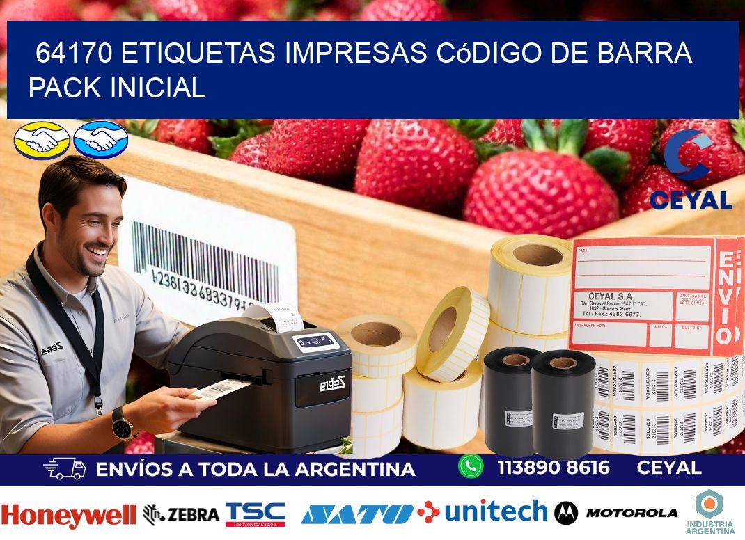 64170 Etiquetas Impresas código De Barra Pack Inicial