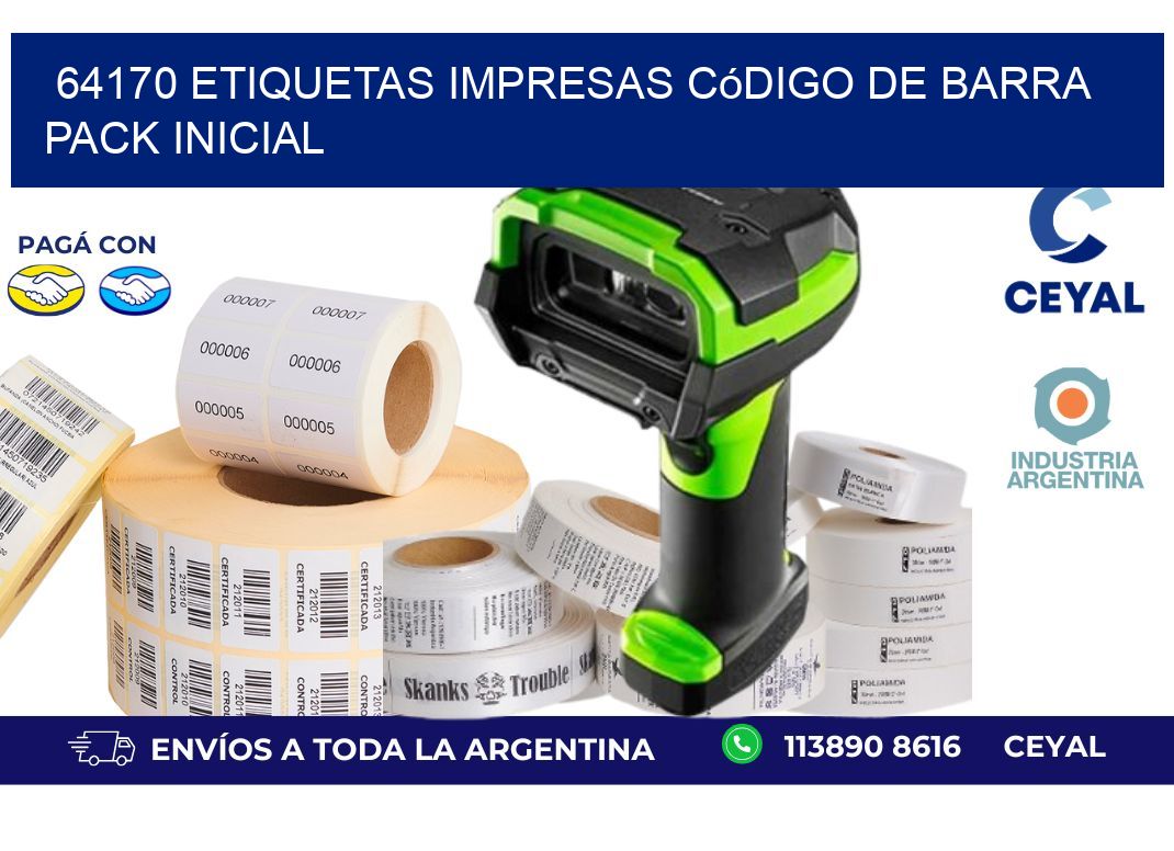 64170 Etiquetas Impresas código De Barra Pack Inicial