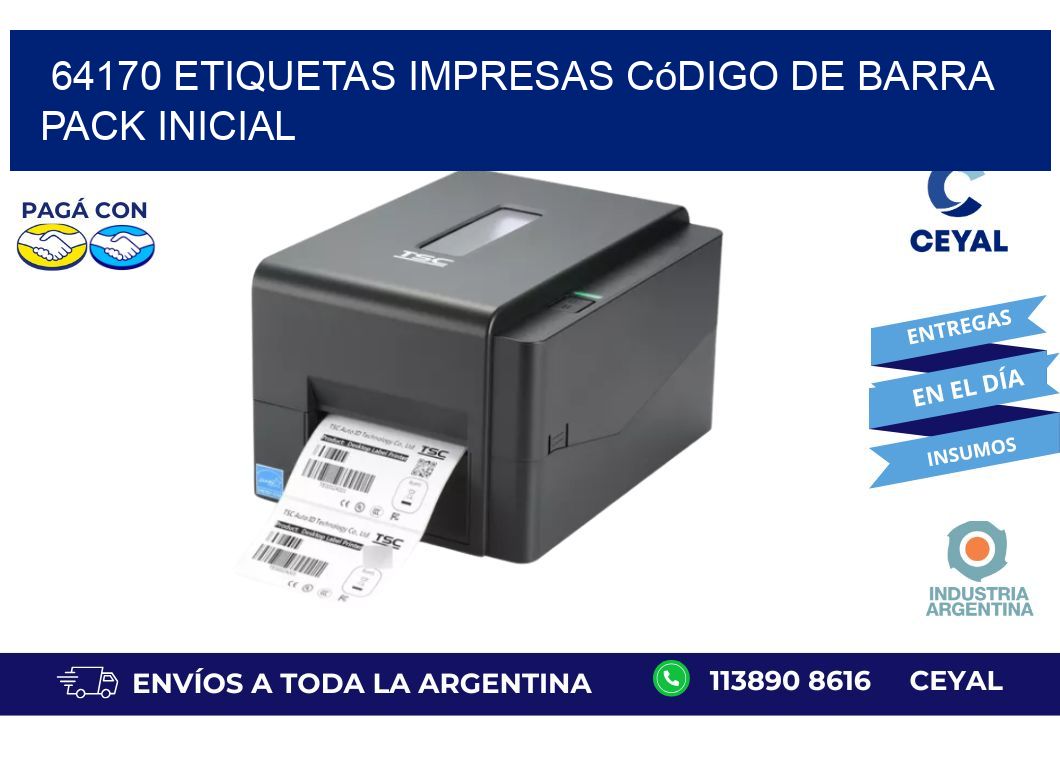 64170 Etiquetas Impresas código De Barra Pack Inicial
