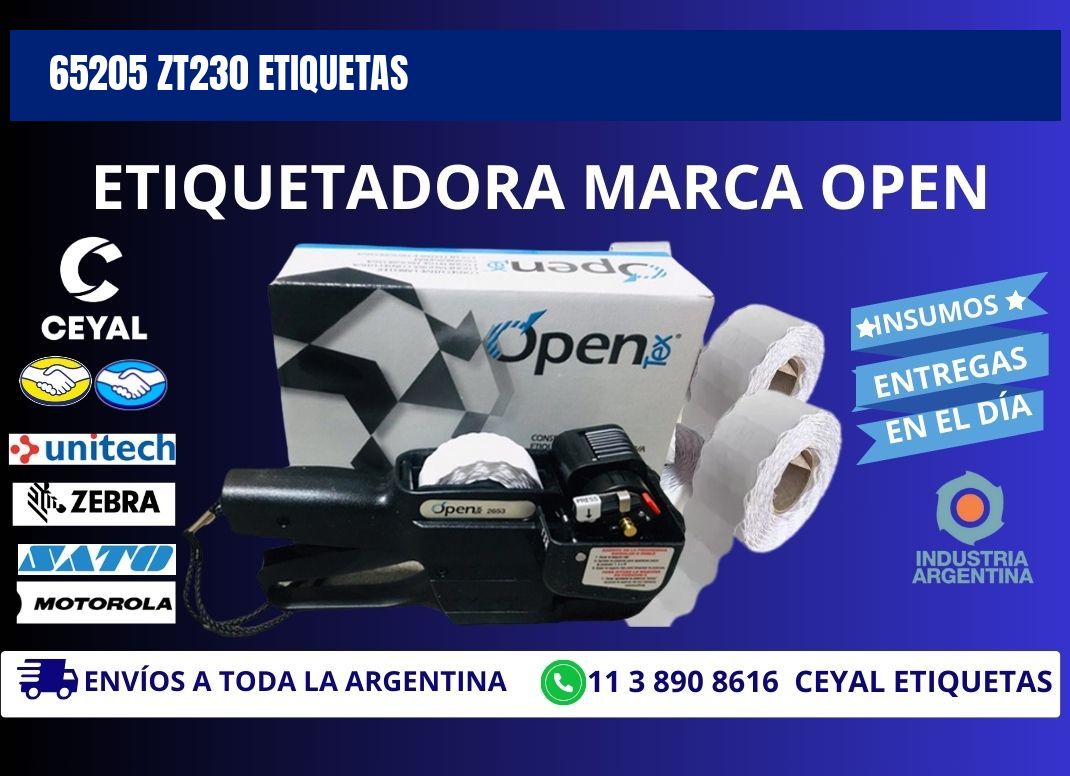 65205 ZT230 etiquetas