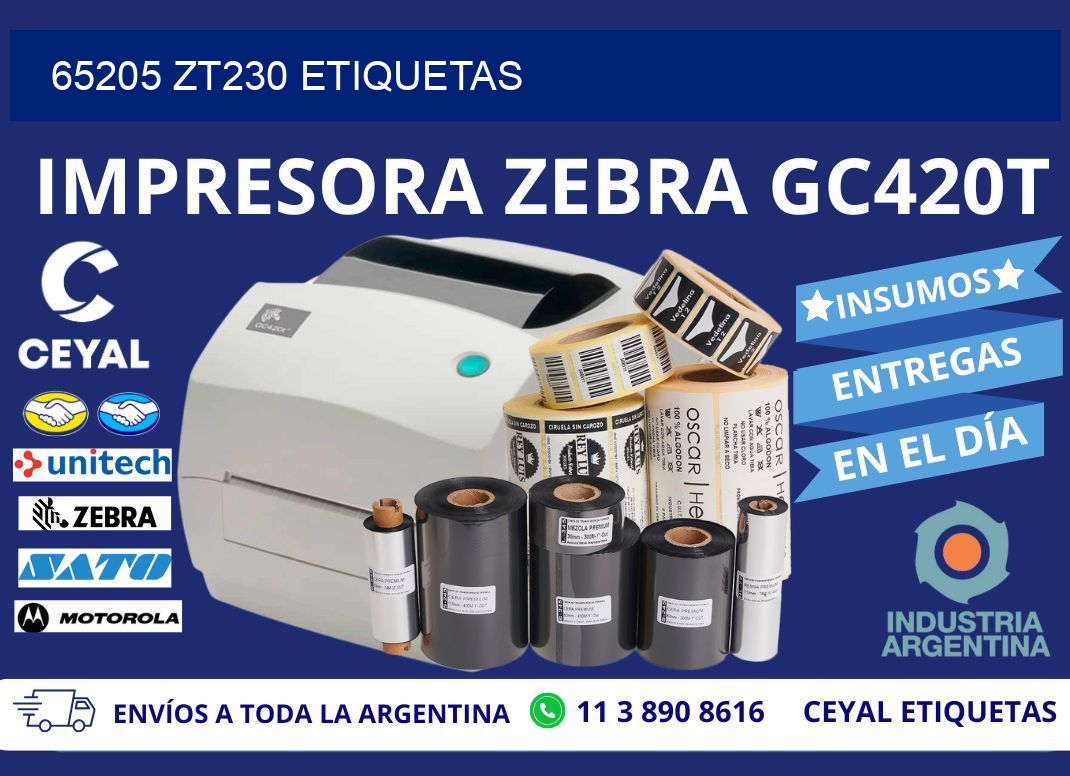 65205 ZT230 etiquetas
