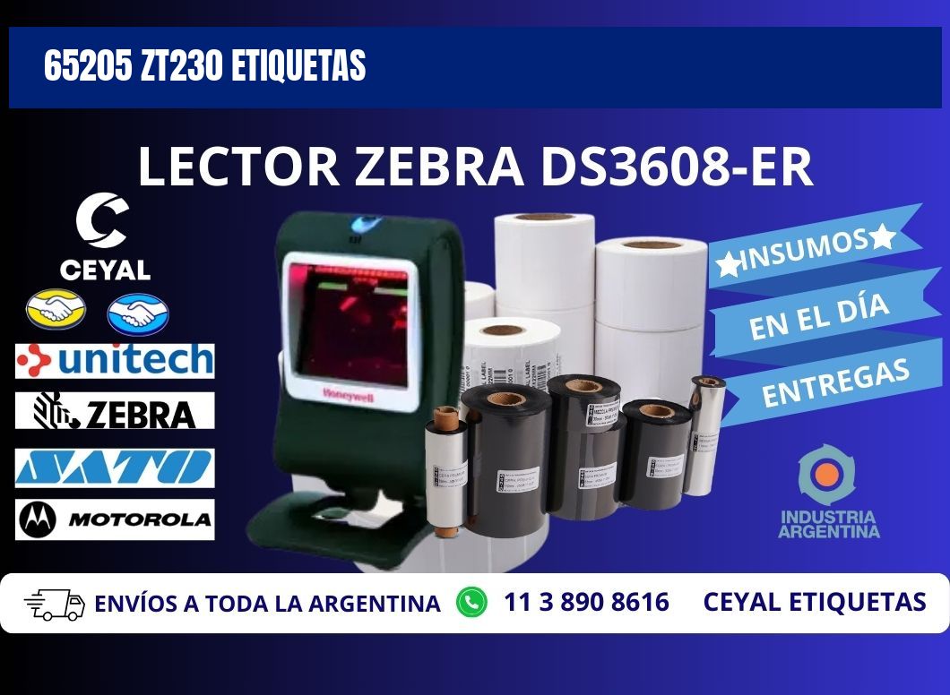 65205 ZT230 etiquetas