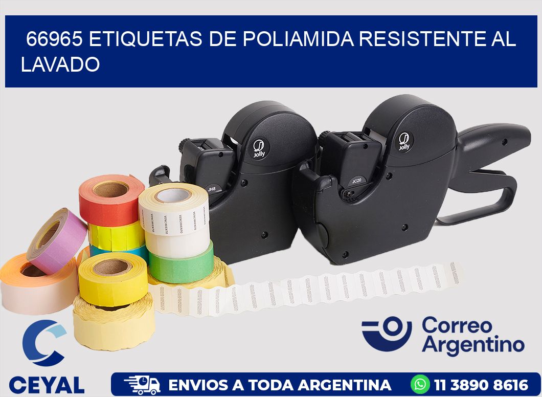 66965 Etiquetas de poliamida resistente al lavado