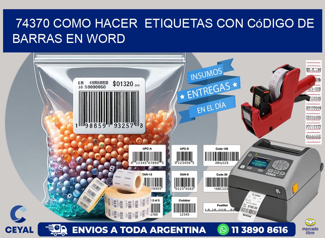 74370 Como hacer  etiquetas con código de barras en Word