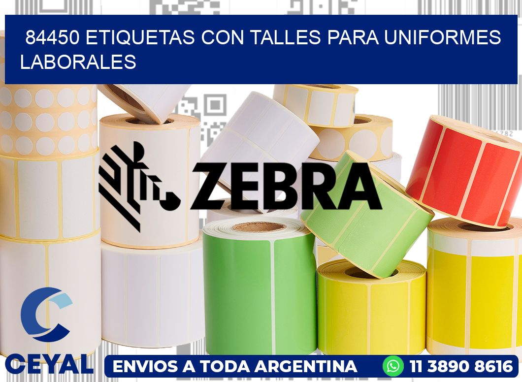 84450 etiquetas con talles para uniformes laborales