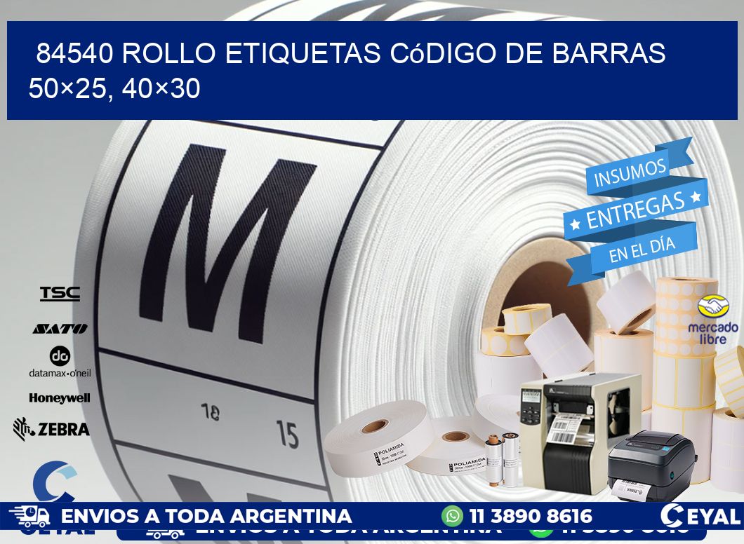84540 rollo etiquetas código de barras 50×25, 40×30