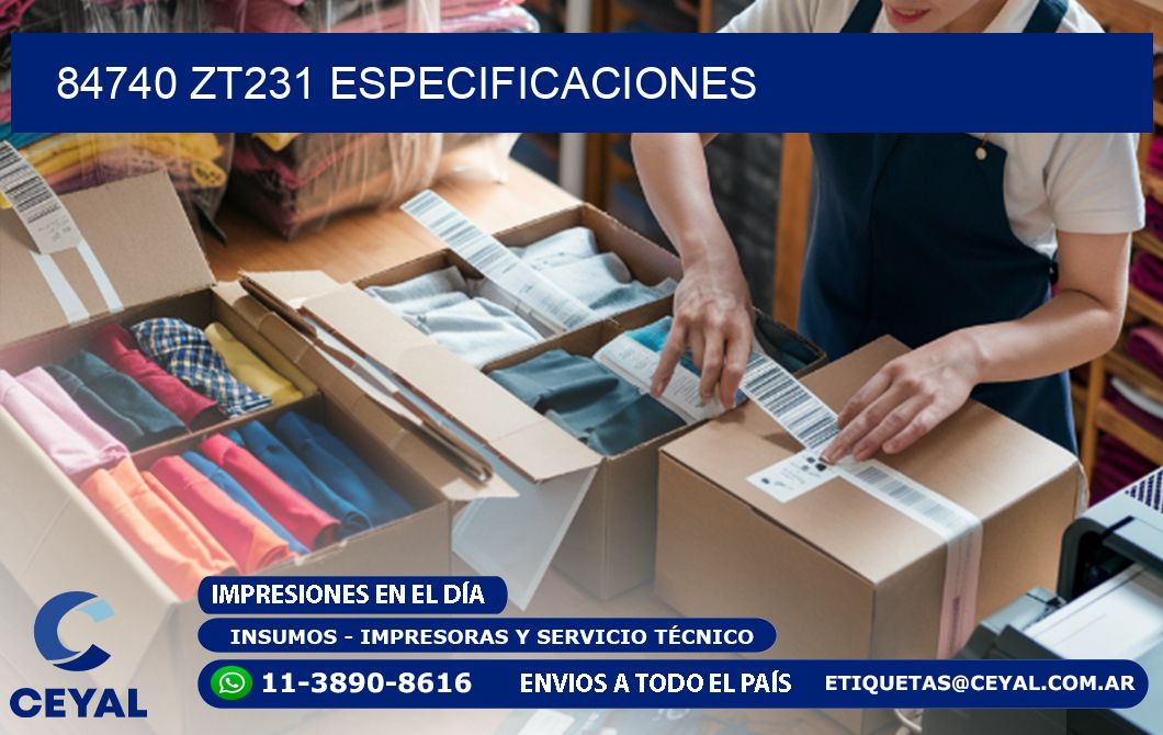 84740 ZT231 especificaciones