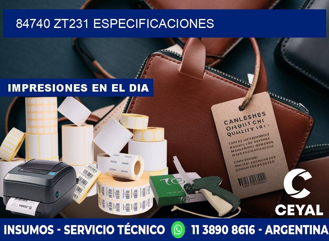 84740 ZT231 especificaciones