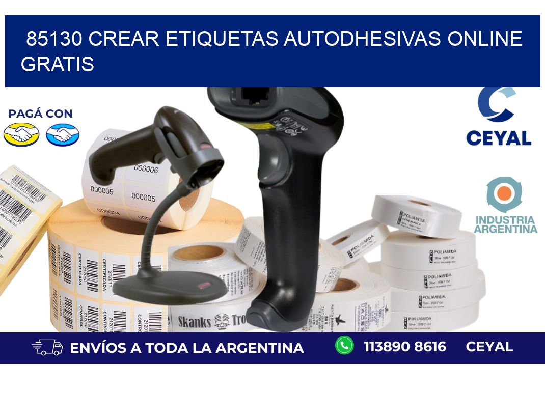 85130 Crear etiquetas autodhesivas online gratis