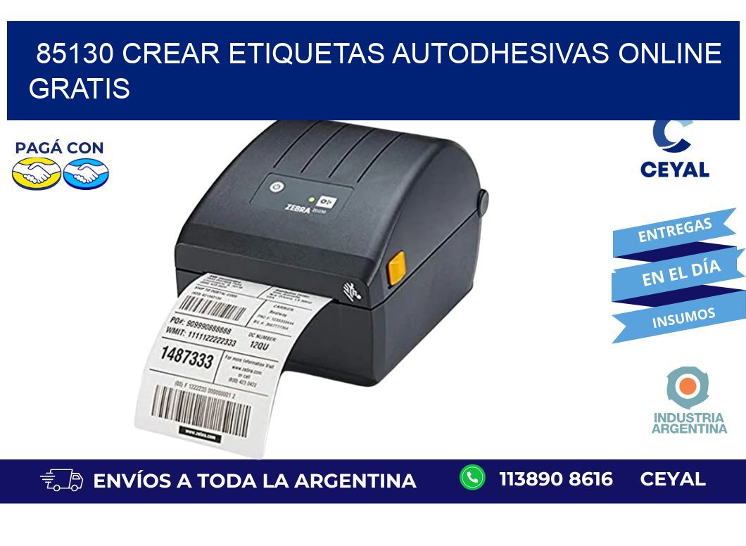 85130 Crear etiquetas autodhesivas online gratis